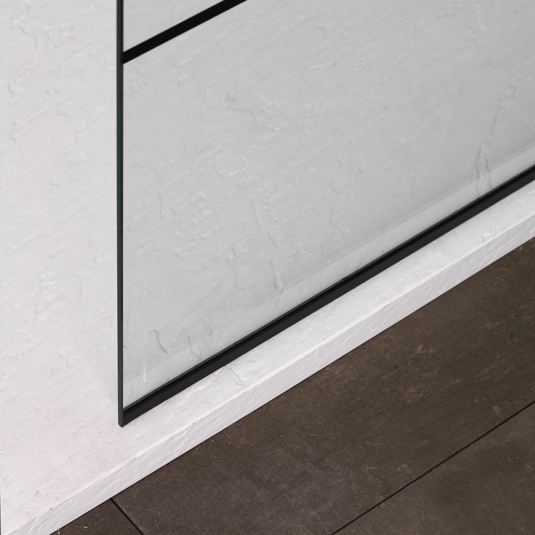 Parete doccia BERLINO 90 cm Cristallo Serigrafato Nero Opaco Dx