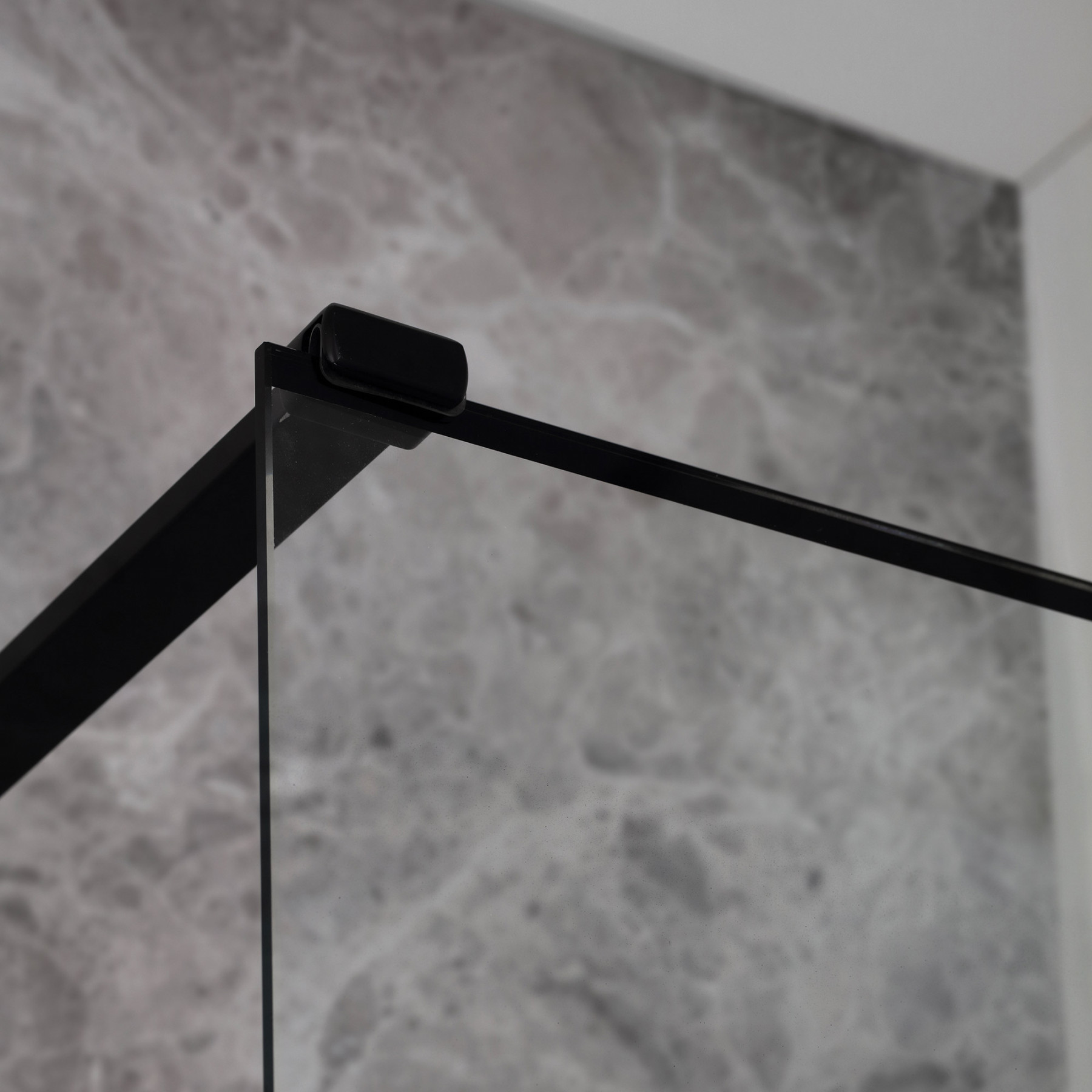 Parete doccia BERLINO 100 cm Cristallo Serigrafato Nero Opaco Sx