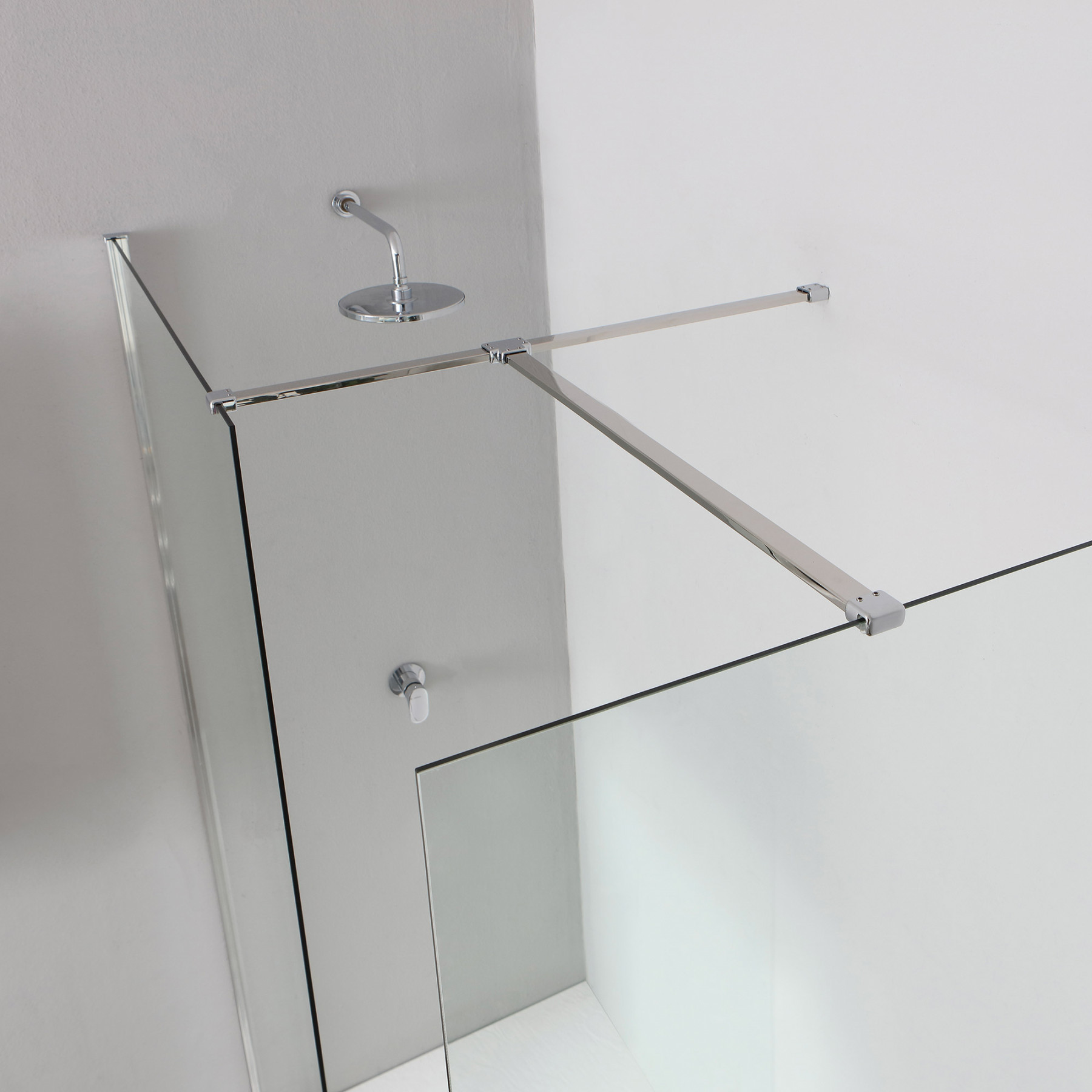 Doccia Walk-In angolare BERLINO 160x100 cm cristallo Trasparente Cromo (100+110)