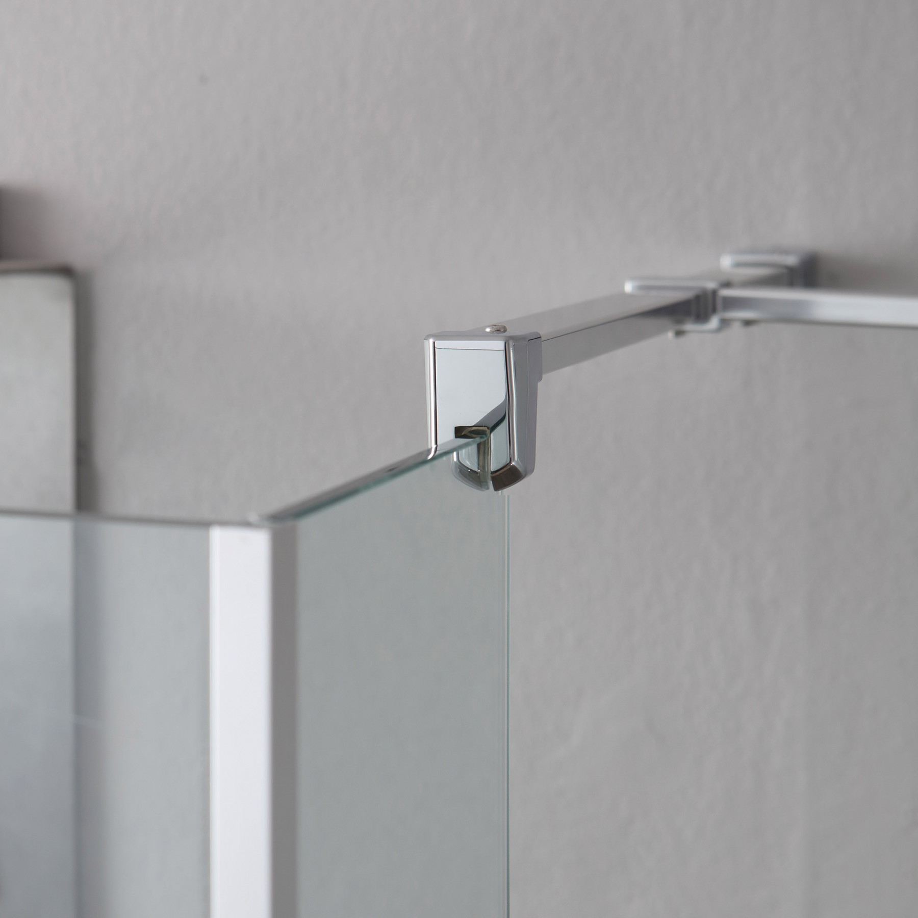 Doccia Walk-In 3 lati con paraschizzi HELSINKI 130x80 cm cristallo Trasparente Cromo (80+80+25+80)