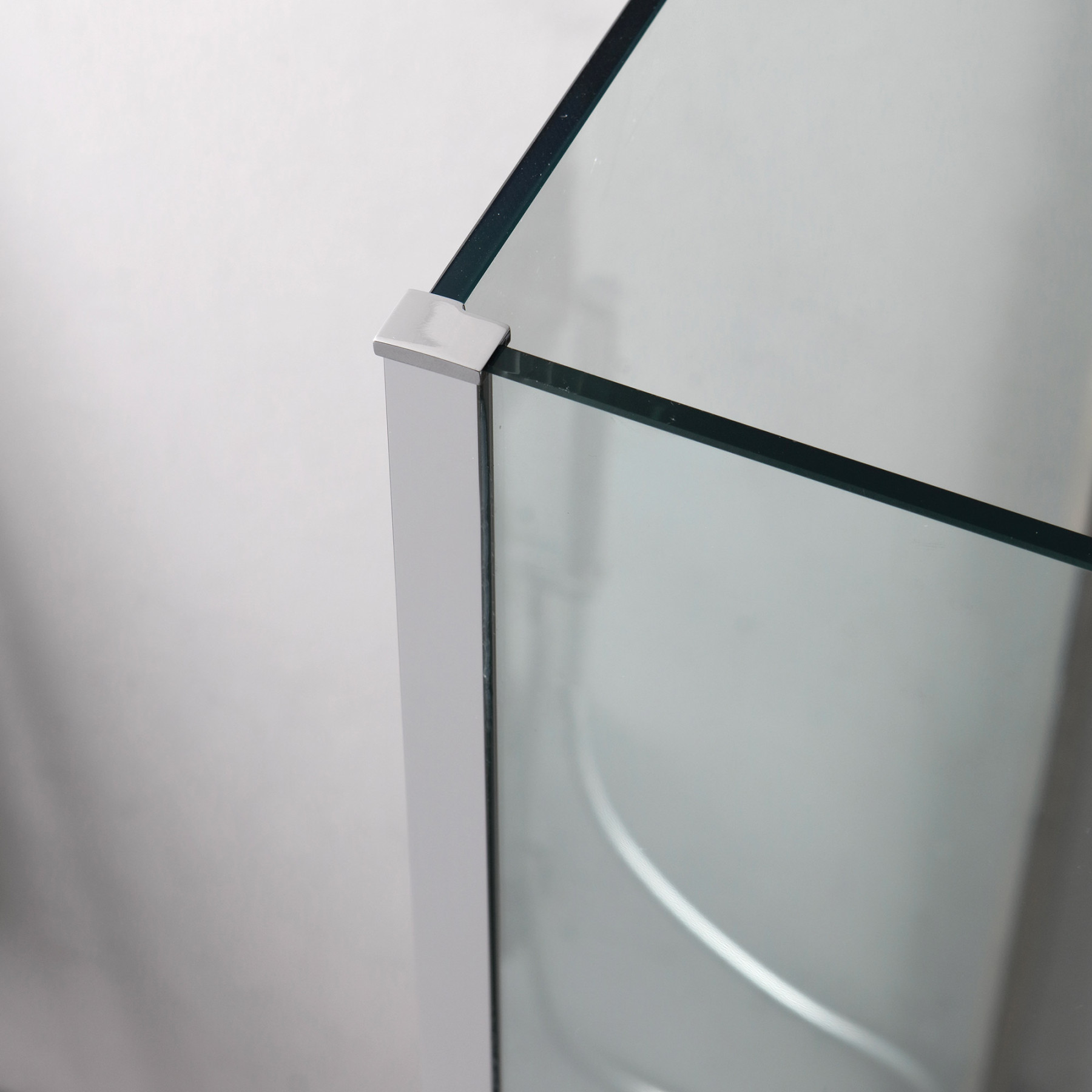 Doccia Walk-In 3 lati con paraschizzi HELSINKI 160x80 cm cristallo Trasparente Cromo (80+100+25+80)
