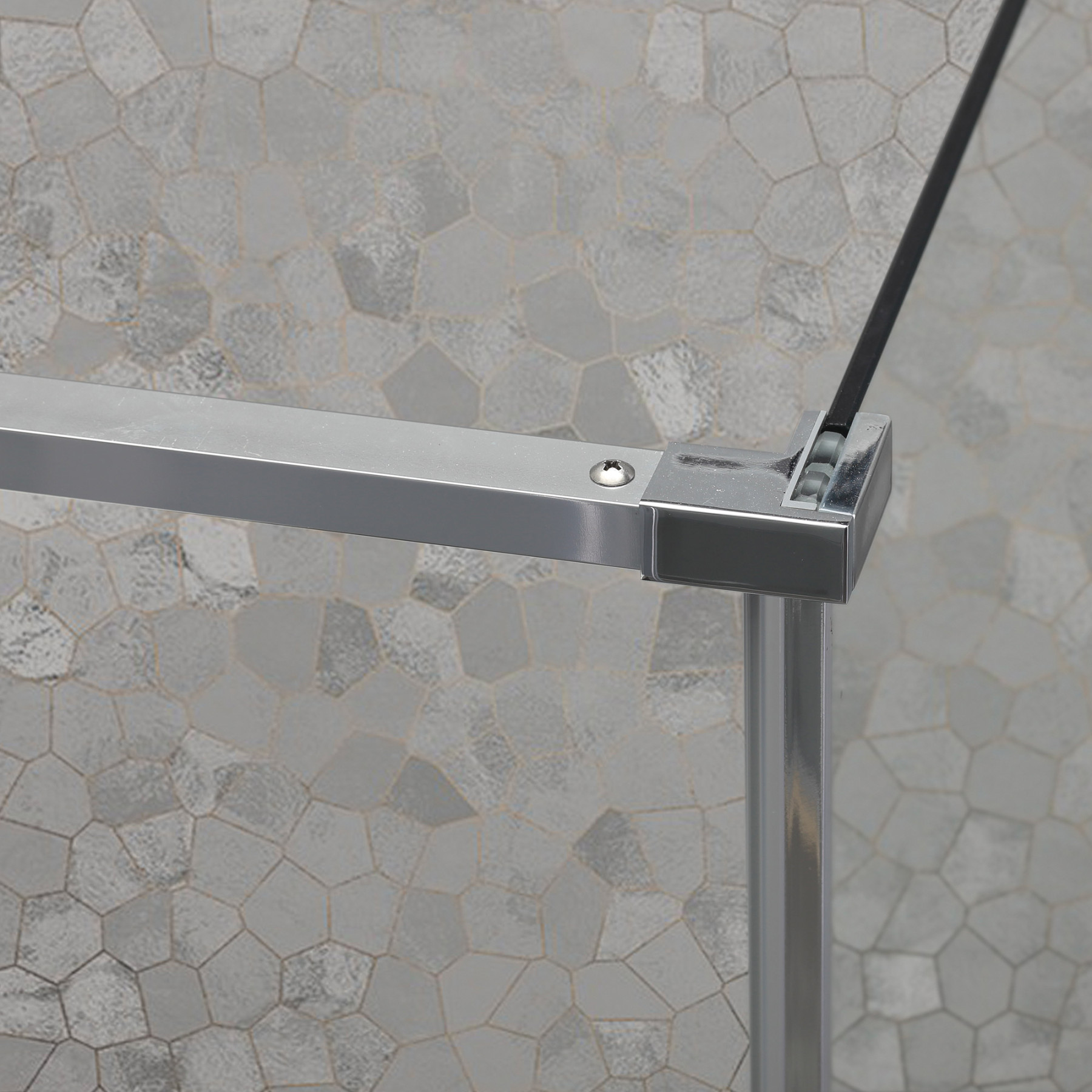 Box doccia OSLO porta battente con fissetto più fisso rettangolare 100x80 cm altezza 200 cm cristallo 6 mm
