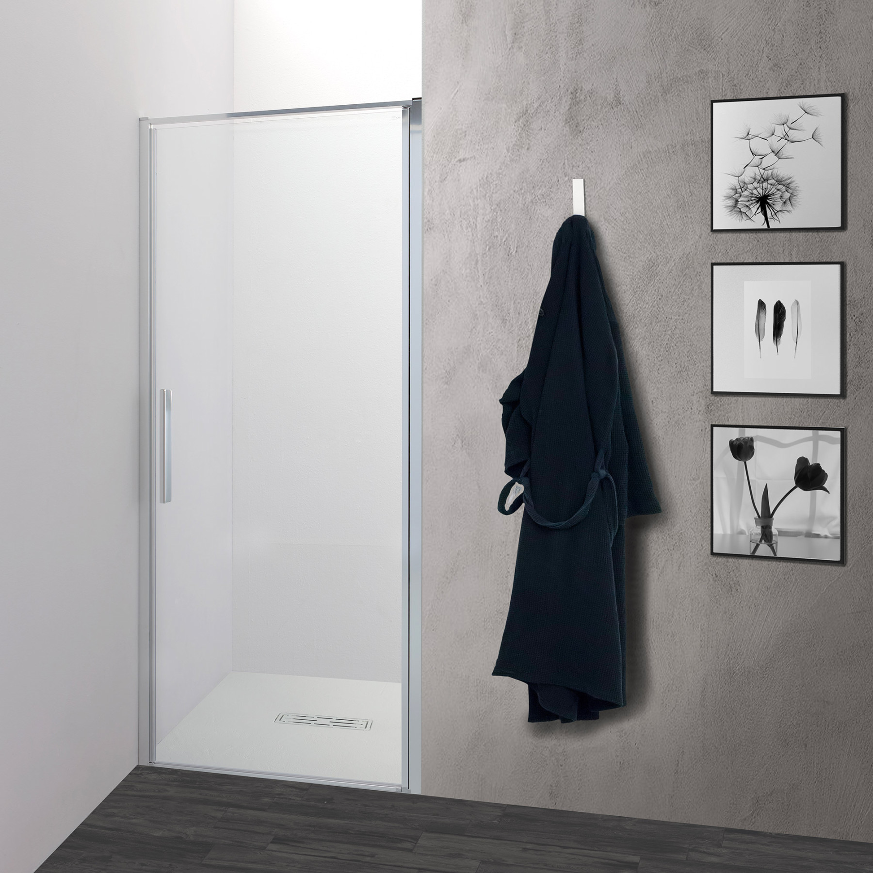 Porta doccia OSLO battente a nicchia 75 cm altezza 200 cm cristallo 6 mm