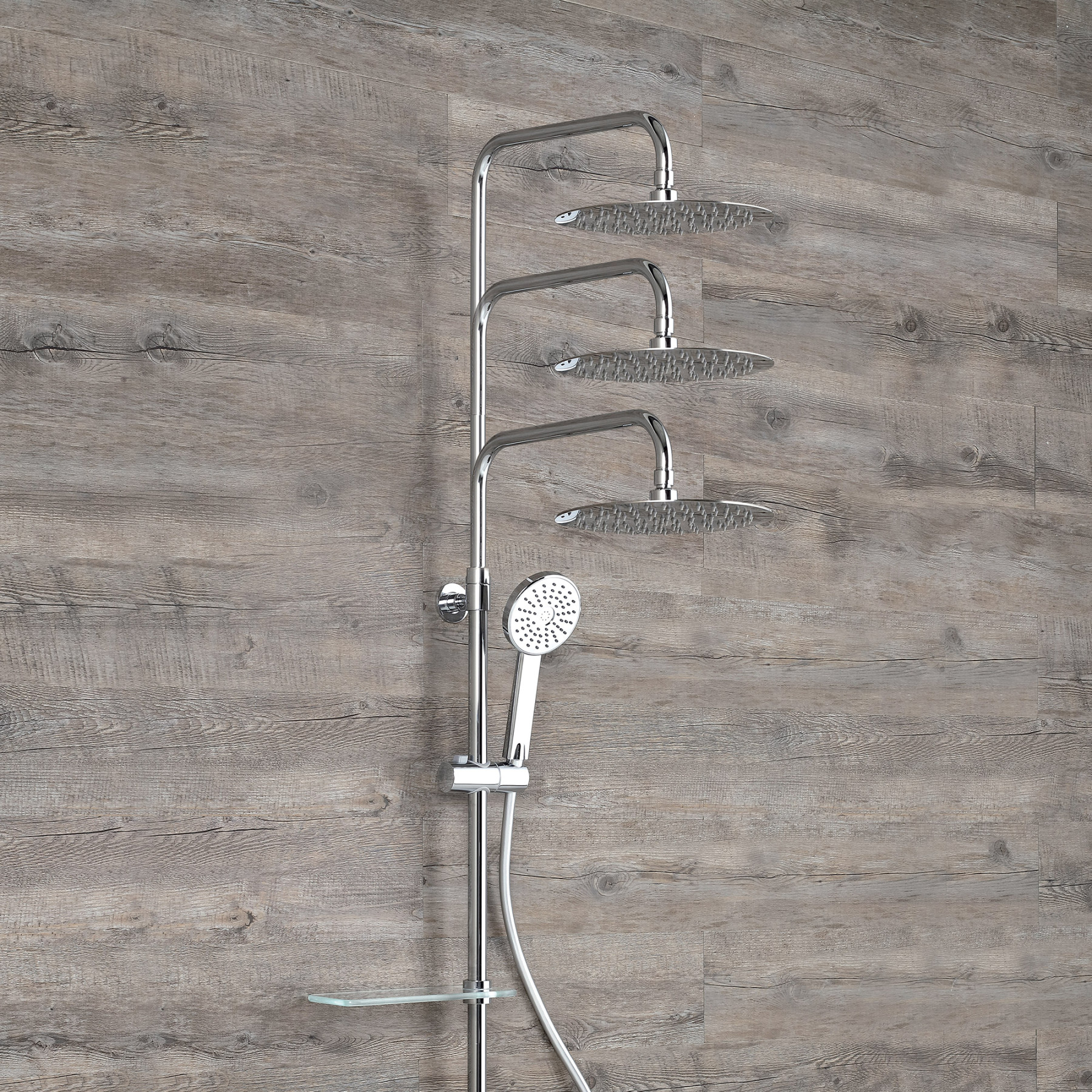 Colonna Doccia Termostatica LIMA altezza regolabile 95-127 cm inox lucido