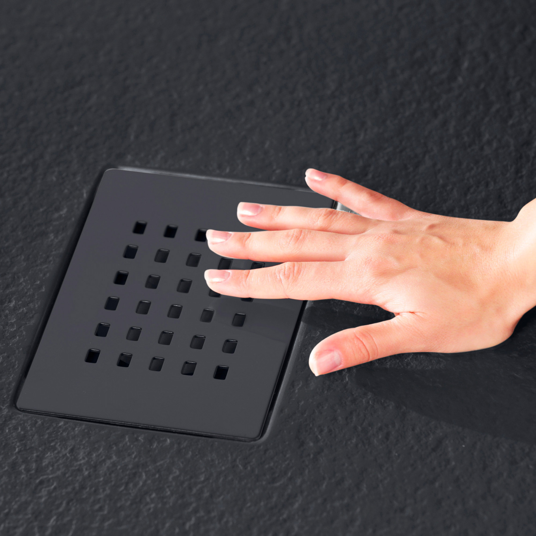 Piatto Doccia MILANO 140x70 cm resina alto 3 cm effetto ardesia, Antracite Opaco