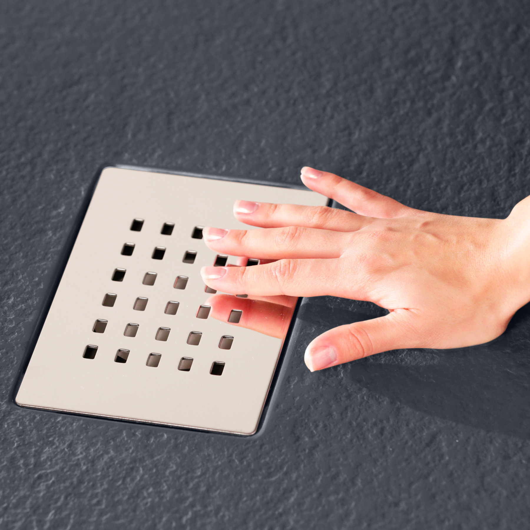 Piatto Doccia MILANO 200x100 cm resina alto 3 cm effetto ardesia, Antracite Opaco