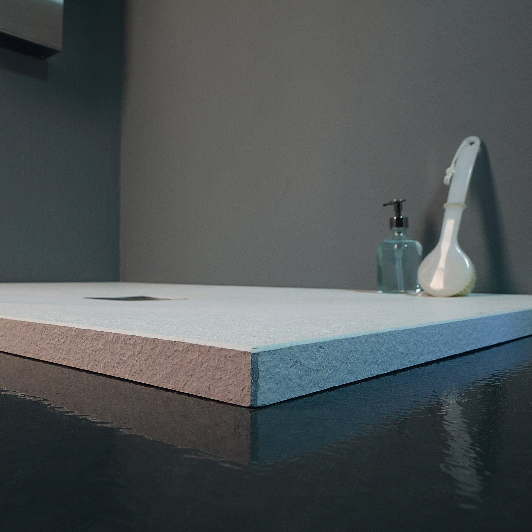 Piatto Doccia resina ROMA 90x70 cm alto 2,6 cm ultrasottile effetto ardesia Bianco Opaco