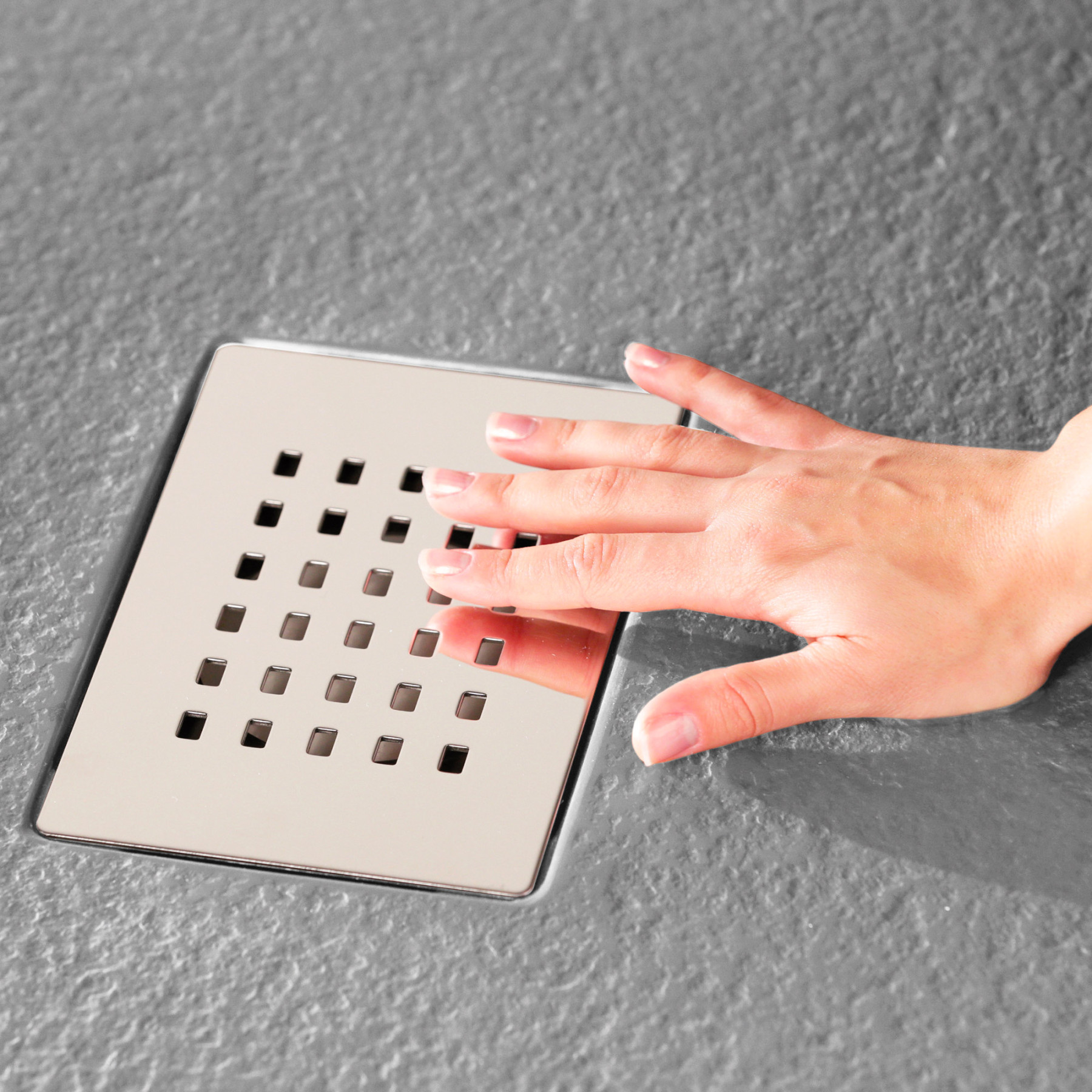 Piatto Doccia MILANO 80x80 cm resina alto 3 cm effetto ardesia, Grigio Opaco