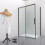 Box doccia OSLO porta scorrevole rettangolare 100x80 cm altezza 200 cm cristallo 6 mm nero opaco