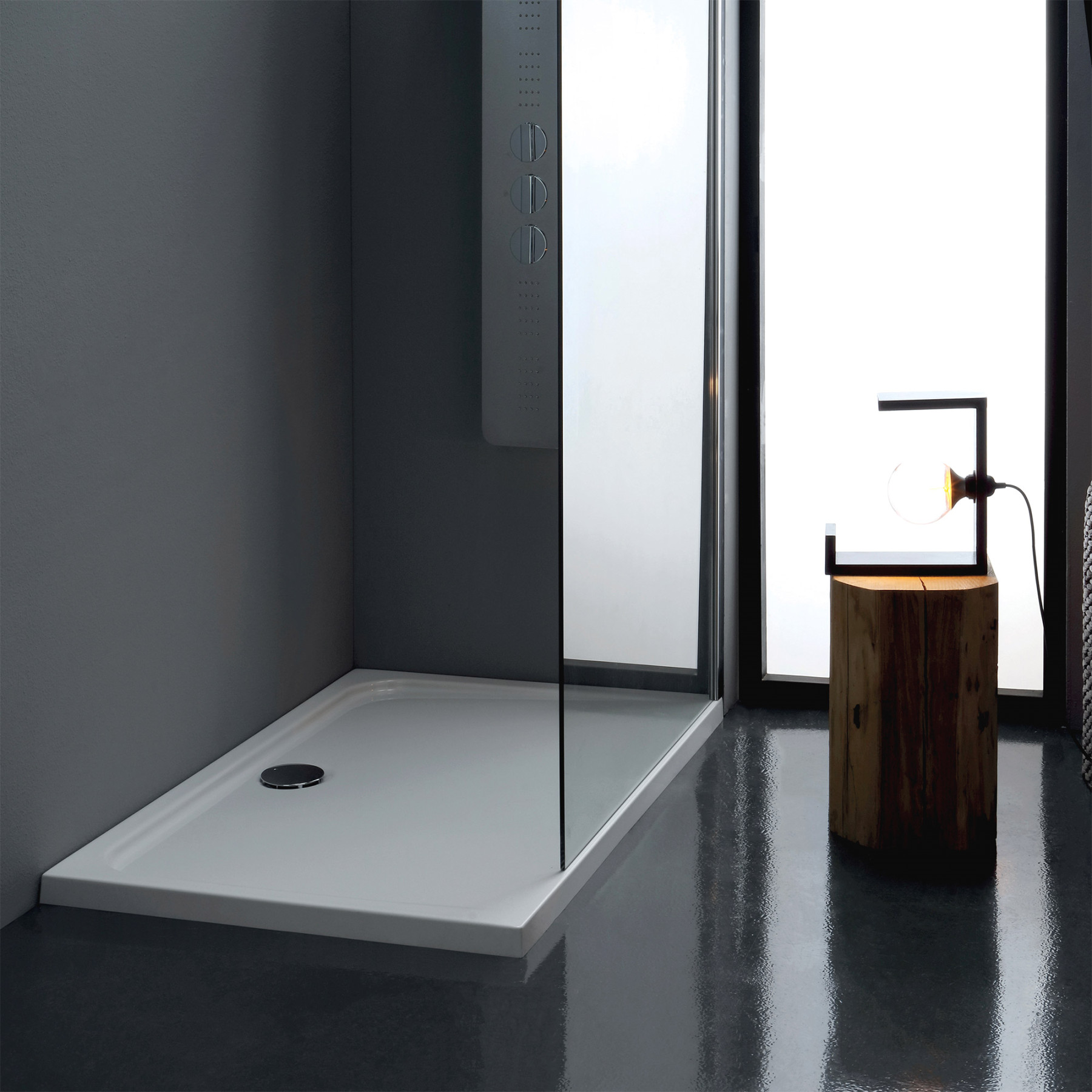 Piatto Doccia acrilico TORINO 90x70 cm alto 4,5 cm Bianco Lucido