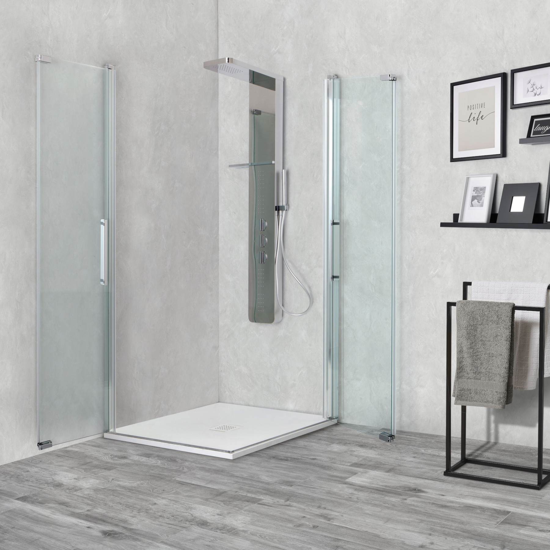 Box doccia OSLO 100x70 cm doppia porta pieghevole altezza 200 cm cristallo 6 mm