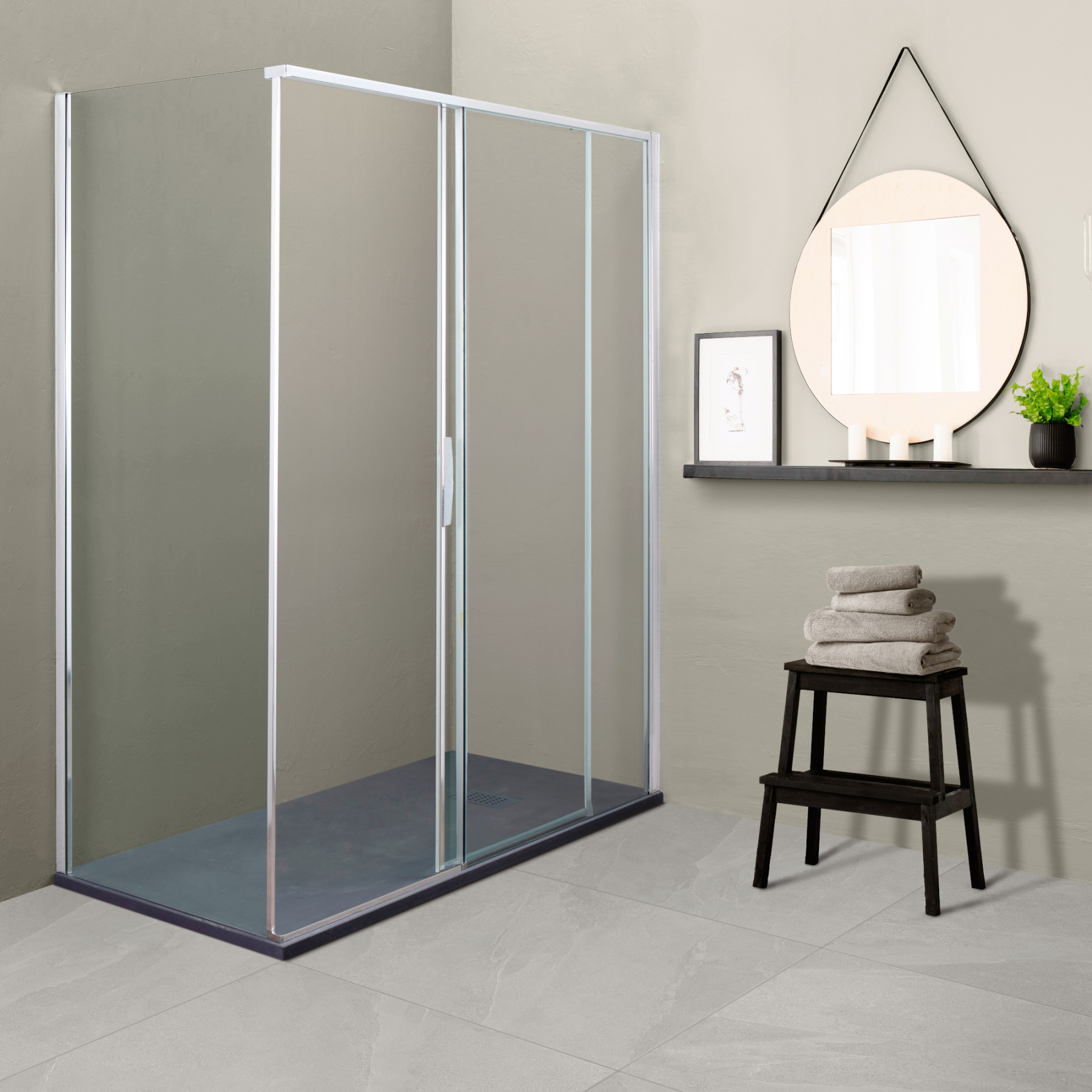 Box doccia DENVER porta scorrevole 130x80 cm cristallo 8 mm DX