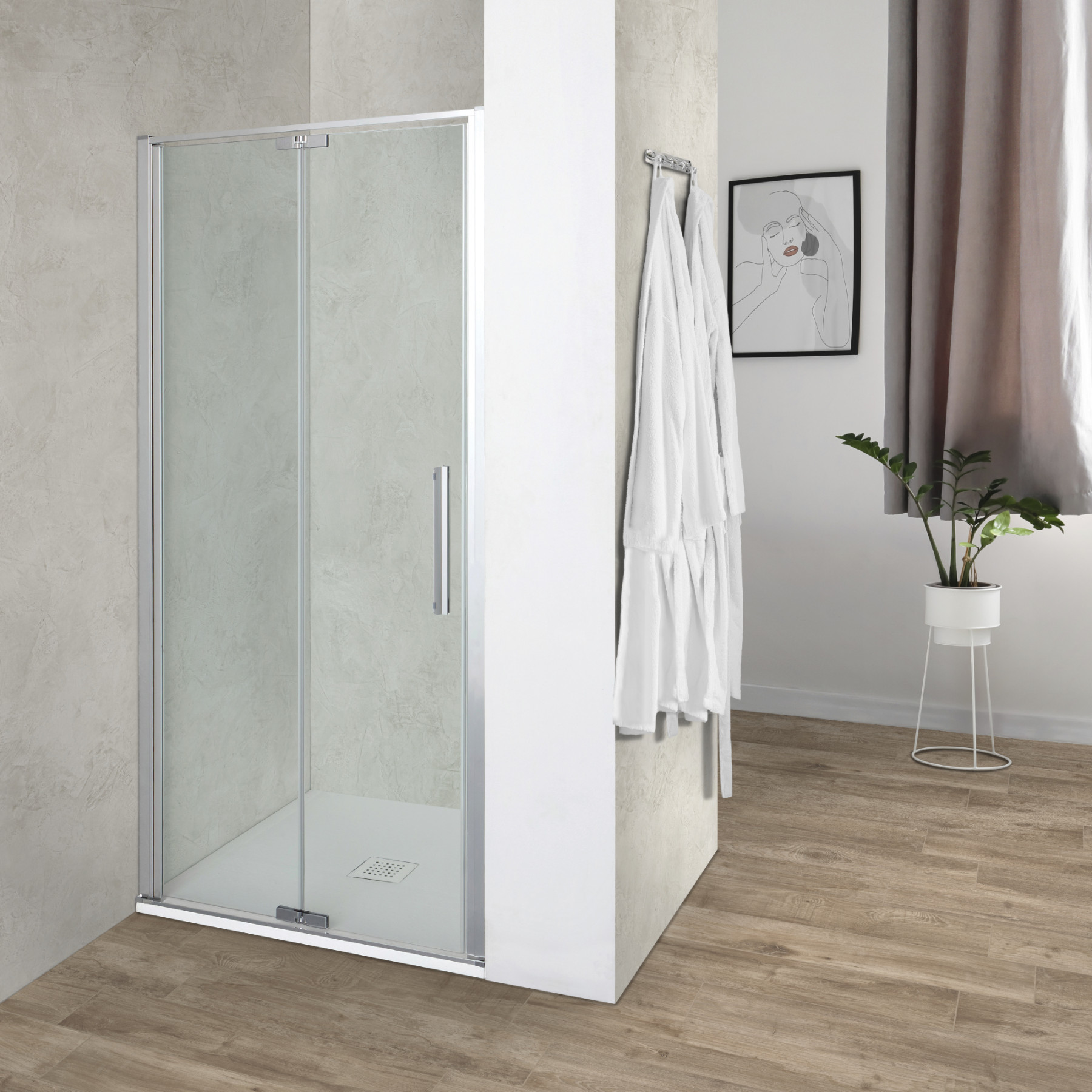 Porta doccia OSLO nicchia pieghevole 80 cm altezza 200 cm cristallo 6 mm