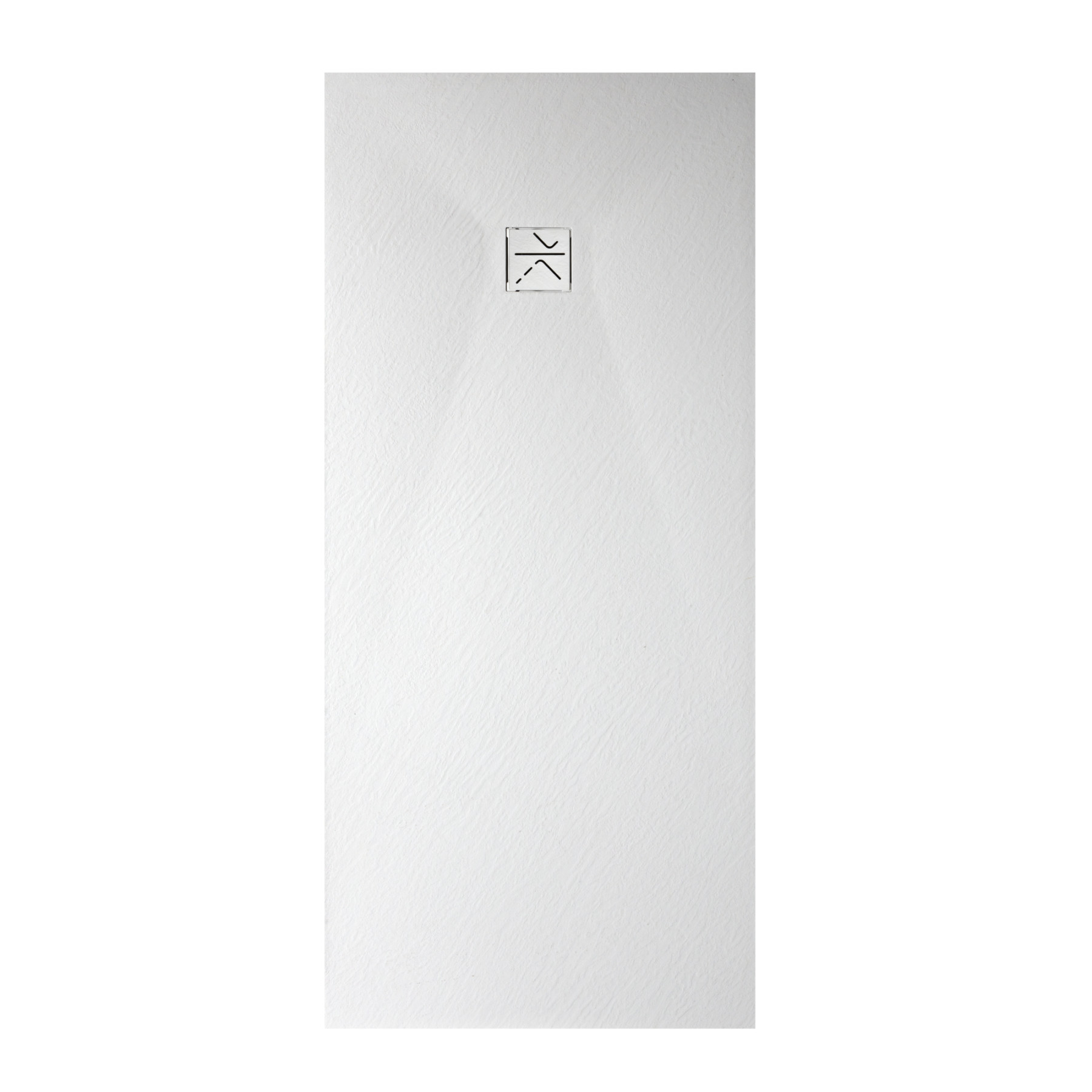 Piatto Doccia VERONA 180x80 cm ultraslim 2,6 cm effetto pietra, con piletta, Bianco Opaco
