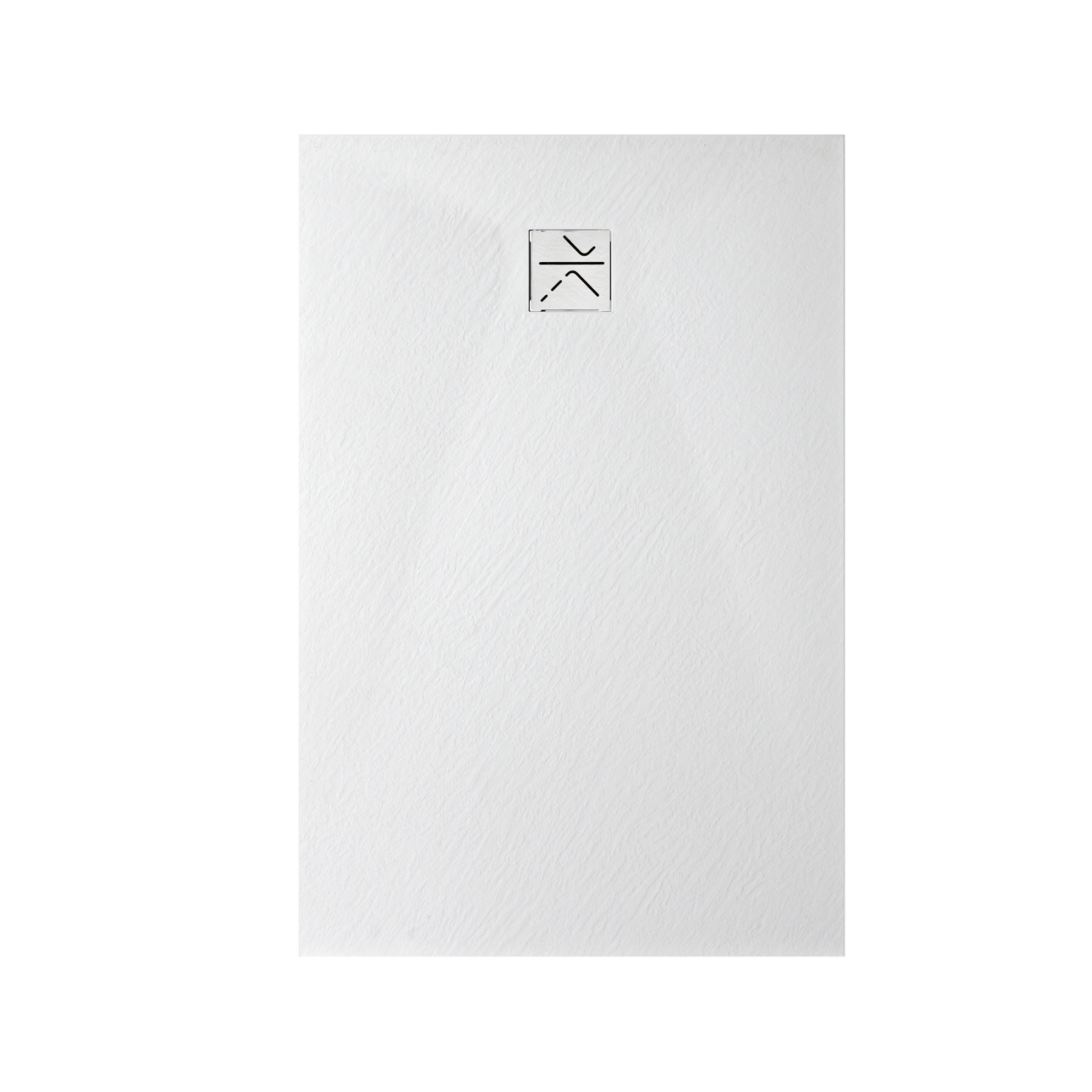 Piatto Doccia VERONA 140x70 cm ultraslim 2,6 cm effetto pietra, con piletta, Bianco Opaco