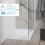 Piatto Doccia VERONA 90x90 cm ultraslim 2,6 cm effetto pietra, con piletta, Bianco Opaco