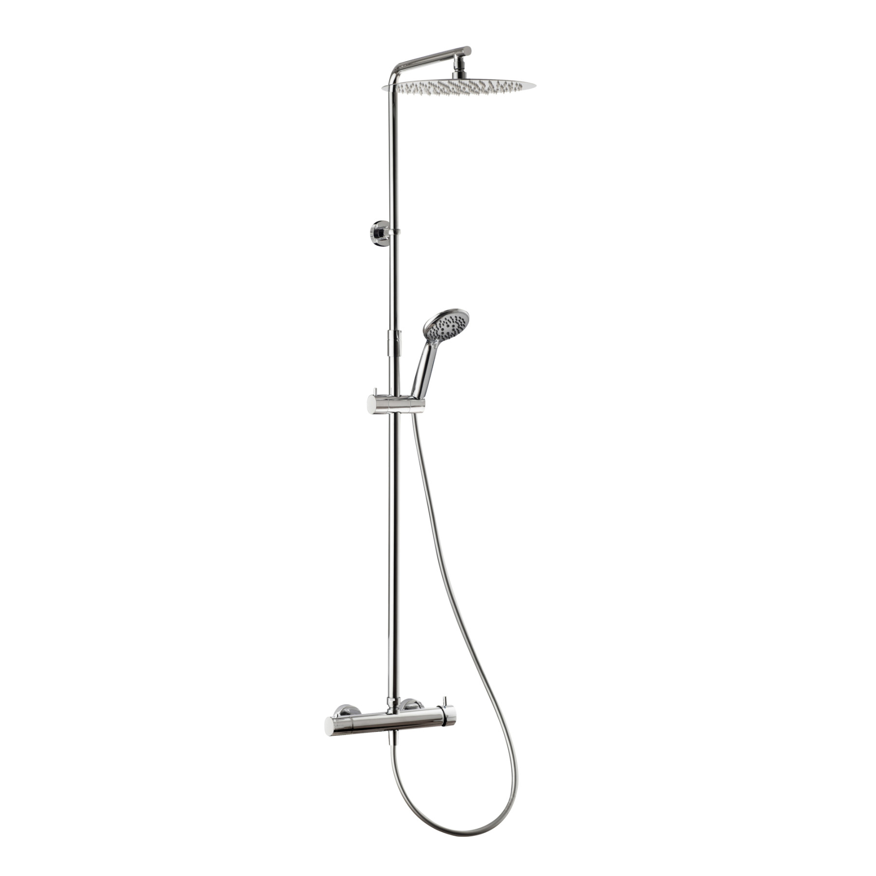 Colonna Doccia Meccanica QUITO altezza regolabile 81-135 cm cromo lucido