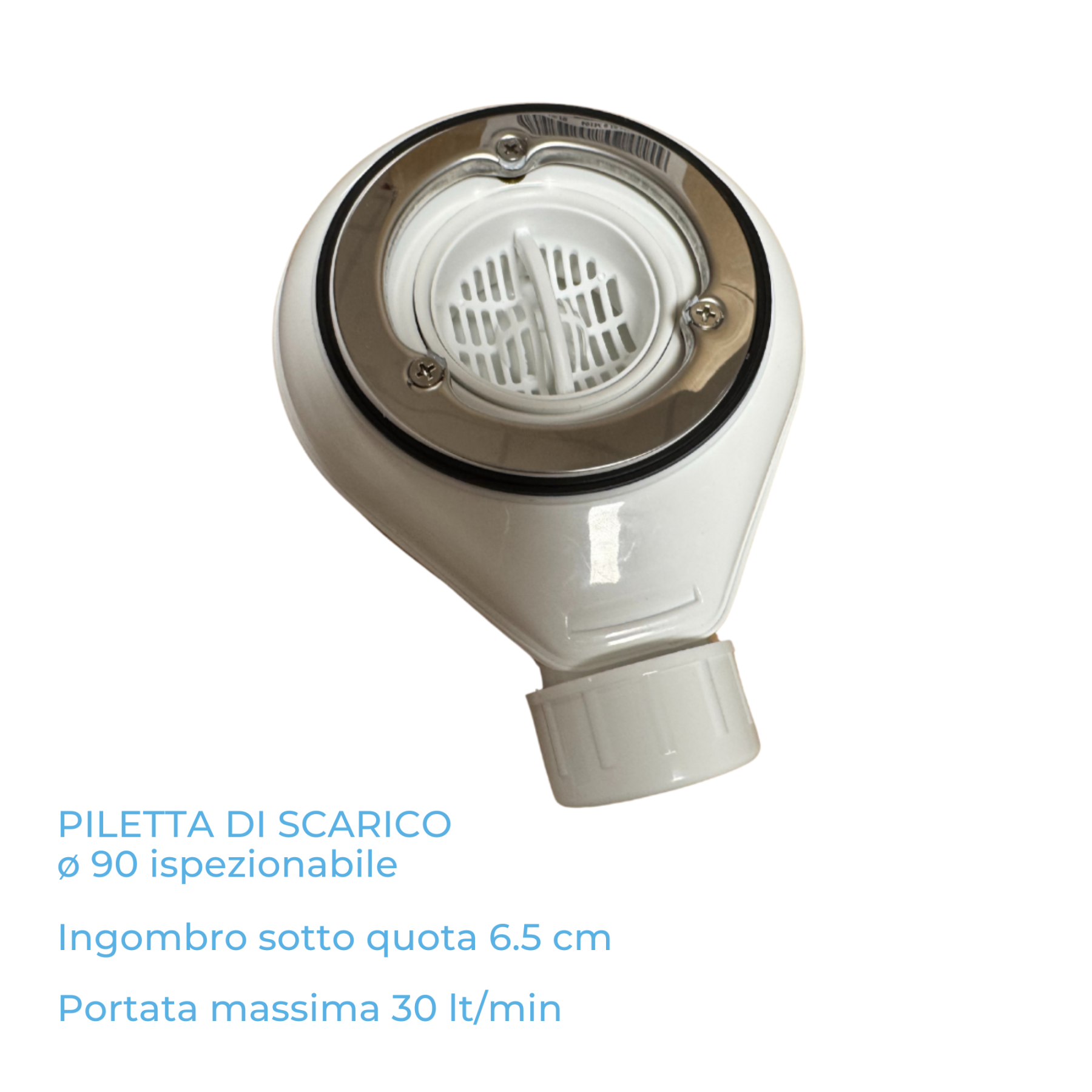 Piatto Doccia VERONA 180x80 cm ultraslim 2,6 cm effetto pietra, con piletta, Bianco Opaco